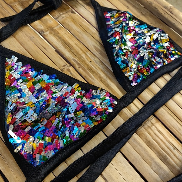 Never Worn Multicolor Sequin Top - Picture 2 of 5